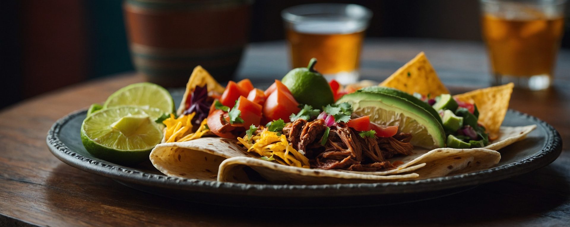 Nachos und Tacos mit frischen Zutaten